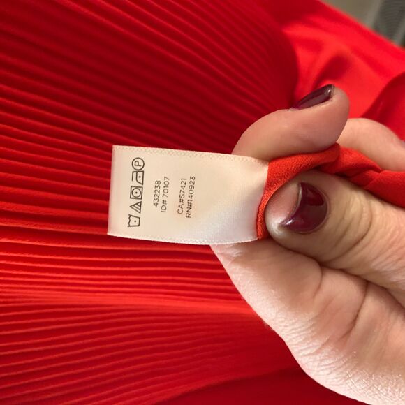 Ann Taylor Loft Red Pleated A Line Swing Dress Medium - Picture 8 of 8